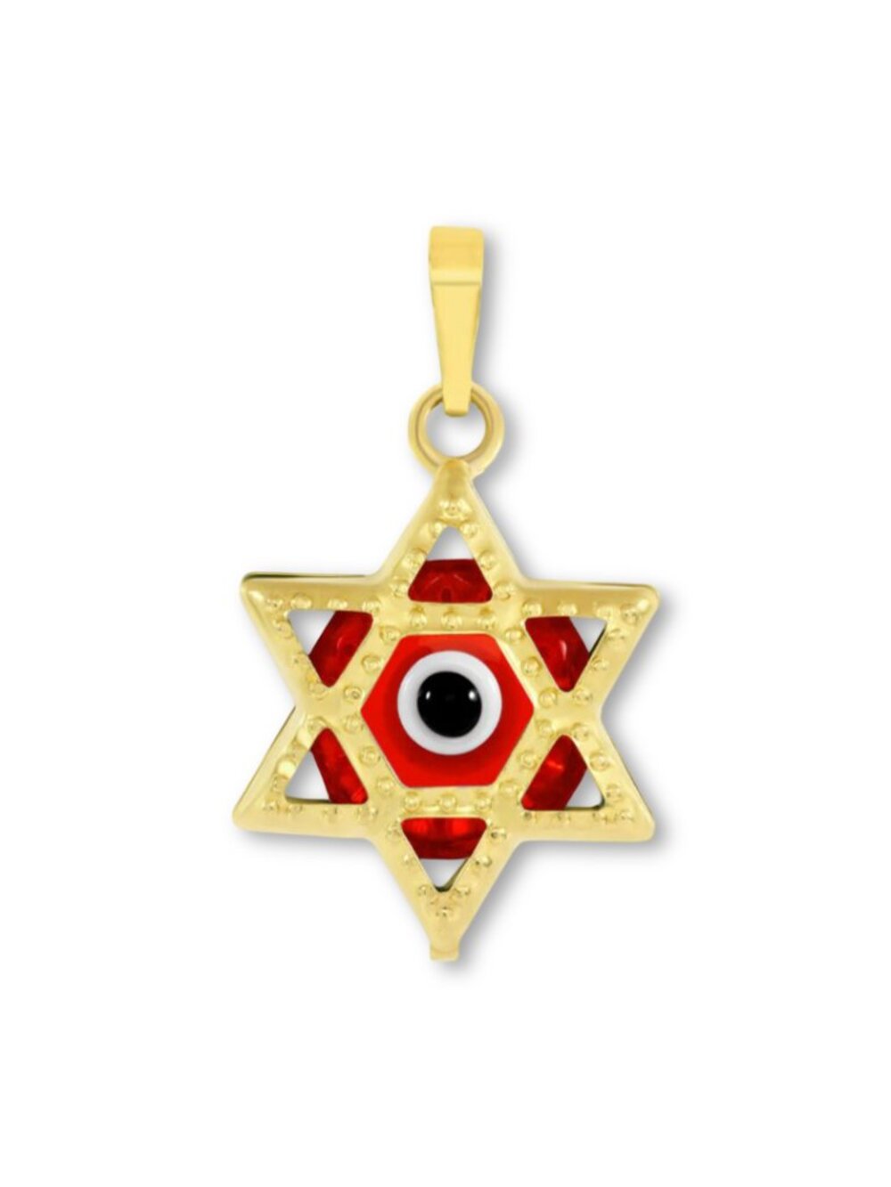 14K Gold Evil Eye Star of David Pendant | Gold Faith Charm By Tehrani Jewelry